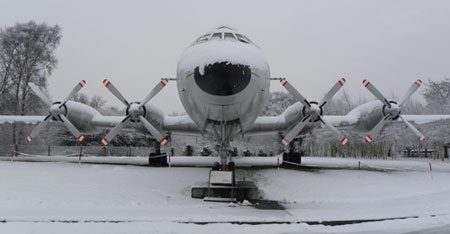 RAF Cosford Britannia in snow